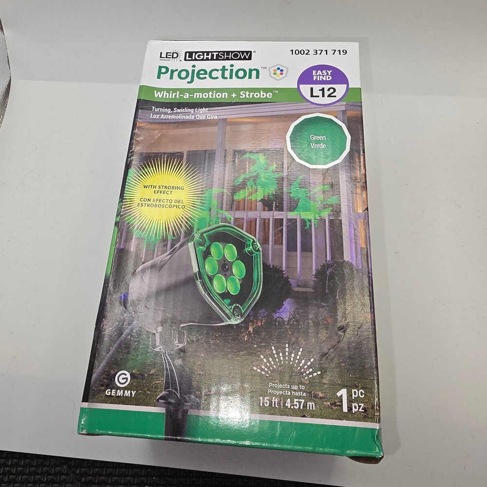 Gemmy Projection Lightshow Green Witch Strobe Halloween Decor New 74338